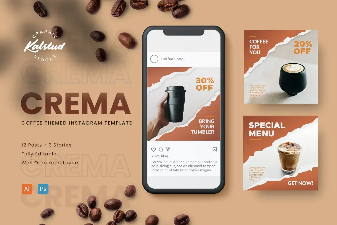 coffee instagram template