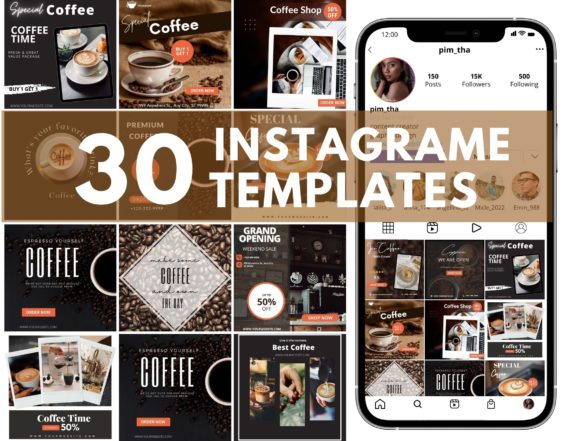 coffee instagram template